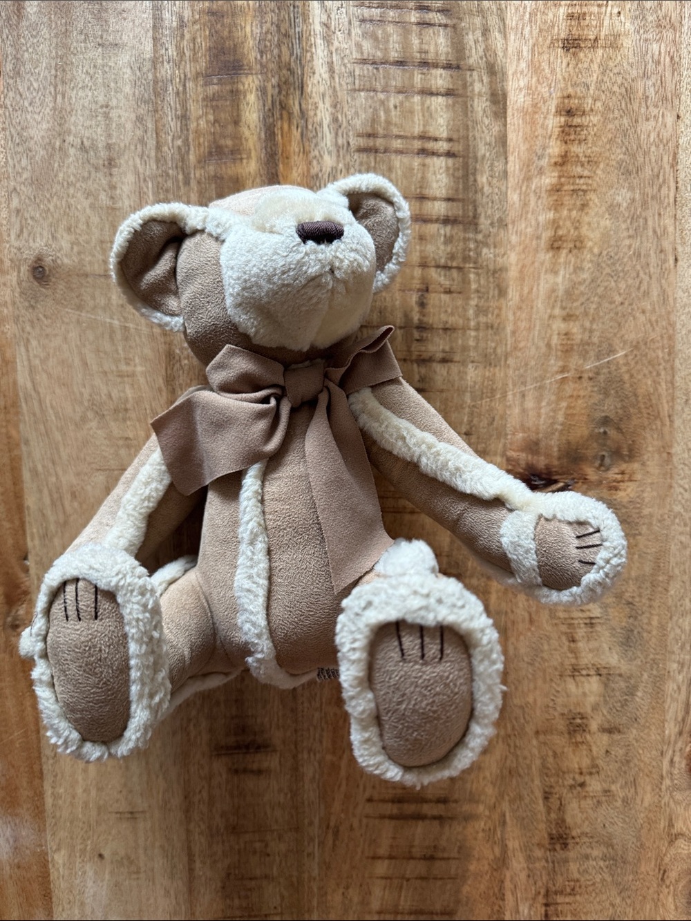 Hi, I’m gingerbread Plush Beige & Cream Teddy Bear with Bow - Kids Toy